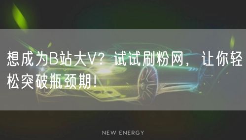 想成为B站大V？试试刷粉网，让你轻松突破瓶颈期！