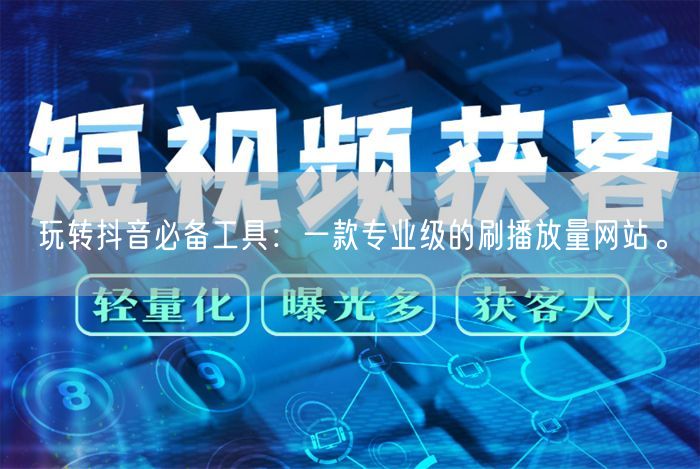 玩转抖音必备工具：一款专业级的刷播放量网站。